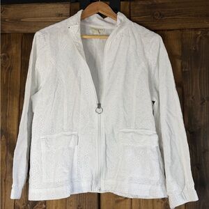 Appleseed's White Eyelet Utility Jacket